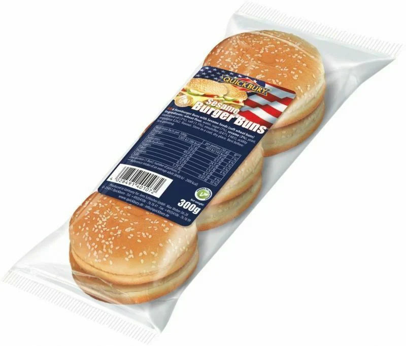 Quickbury Burger Buns With Sesame 300g