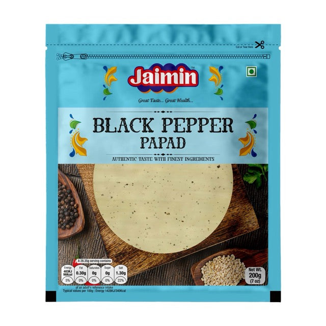 Jaimin Black Pepper Pappad 200g