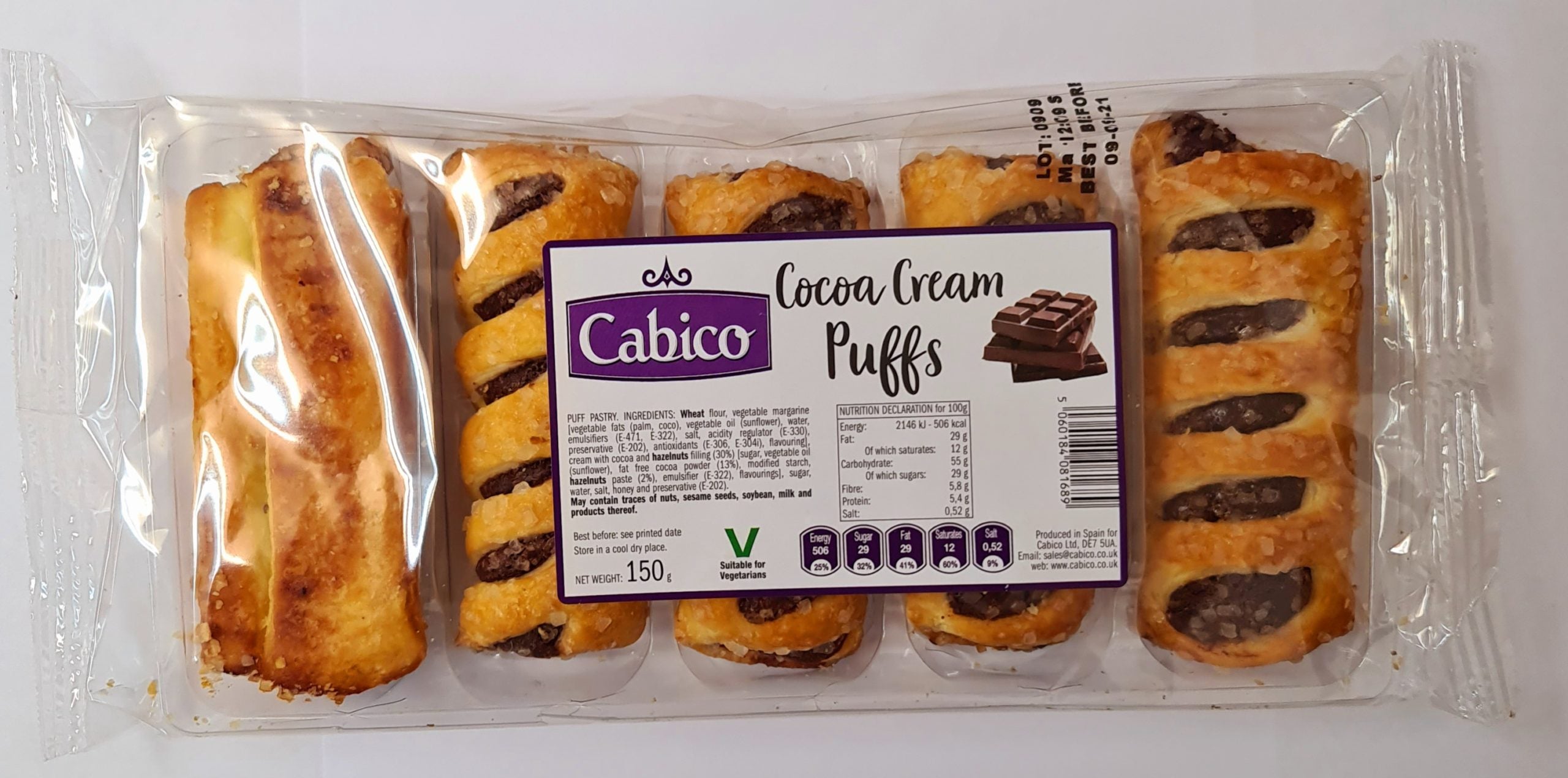 Cabico Cocoa Cream Puffs 150g