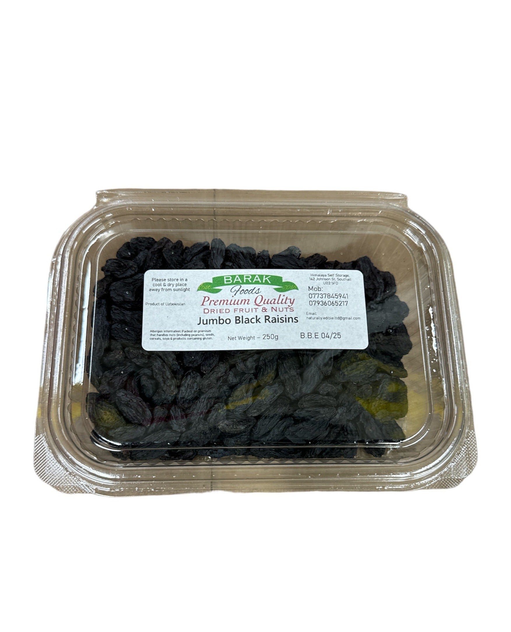 Barak Foods Jumbo Black Raisins 250g