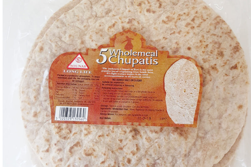 Sounas Wholemeal Chappatis 5pcs