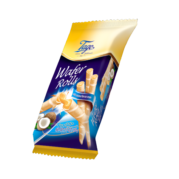 Tago Wafer Rolls Coconut 150g