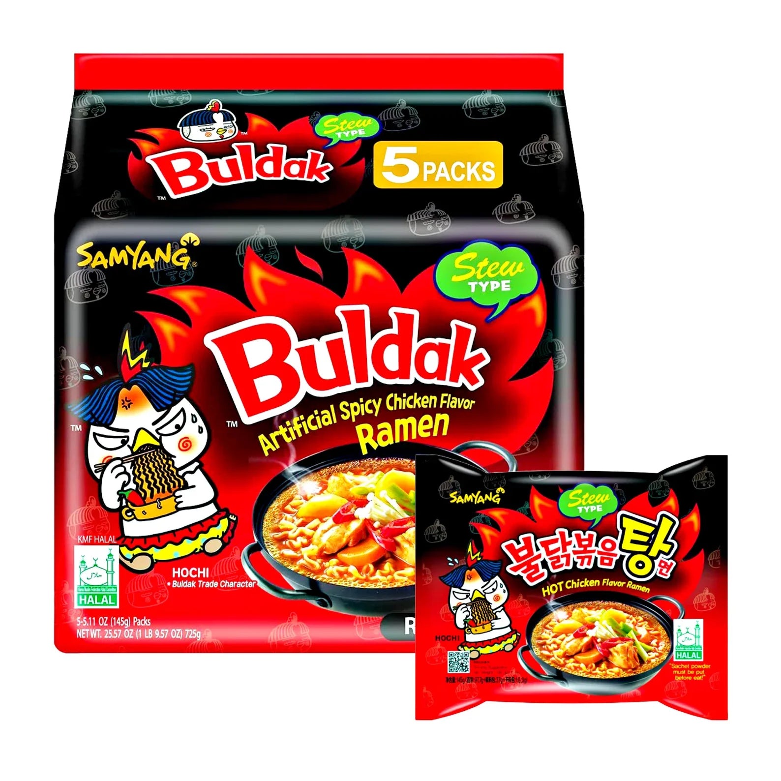 SamYang Buldak Hot Chicken Ramen Stew Type 5x145g