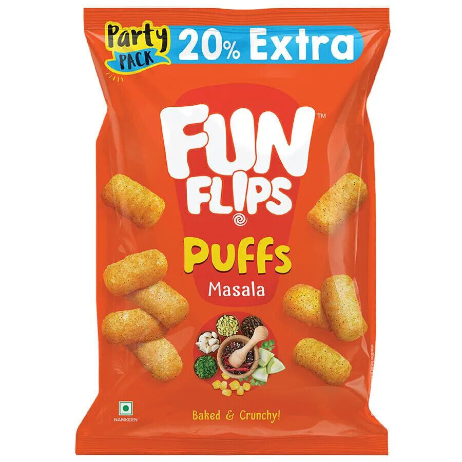 fun flips puffs masala indian chips