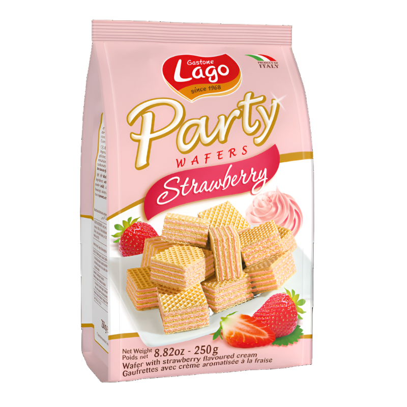 Lago Party Wafers Strawberry 250g